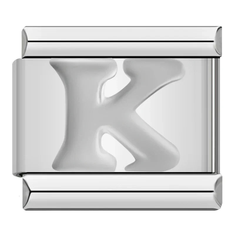 Silver Letter Charm Collection — 9mm Italian Bracelet