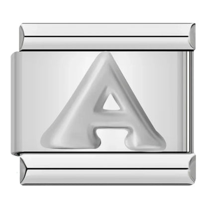 Silver Letter Charm Collection — 9mm Italian Bracelet