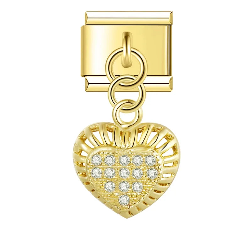 Charm Cœur CZ Romantique - J
