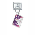 Charm pendentif Étiquette Violette Motif Étoilé — photo du produit