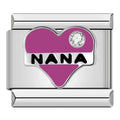 Charm Cœur Rose NANA et Cristal — photo du produit