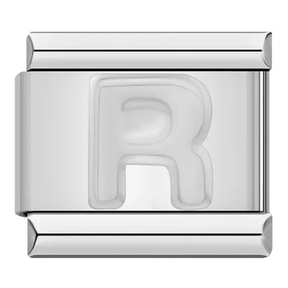 Silver Italic Letter Charm Collection — 9mm Italian Bracelet