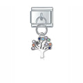 Charm pendentif Éléphant Argenté à Pierres Bleues — photo du produit