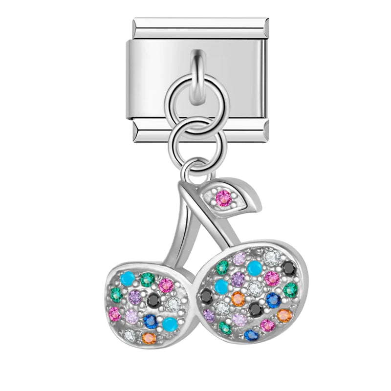 Cherry & Watermelon Charm Collection — 9mm Italian Bracelet
