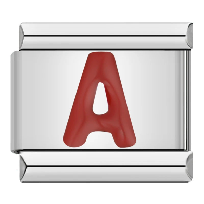 Red Letter Charm Collection — 9mm Italian Bracelet