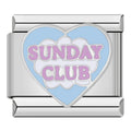Charm Cœur Bleu Message Sunday Club Argenté — photo du produit