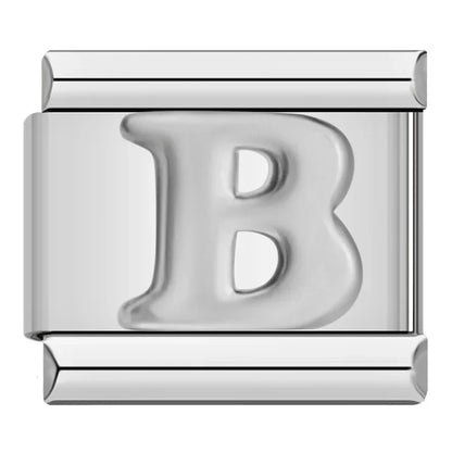 Silver Letter Charm Collection — 9mm Italian Bracelet