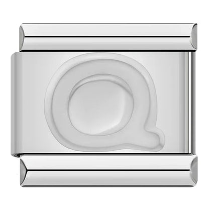 Silver Italic Letter Charm Collection — 9mm Italian Bracelet