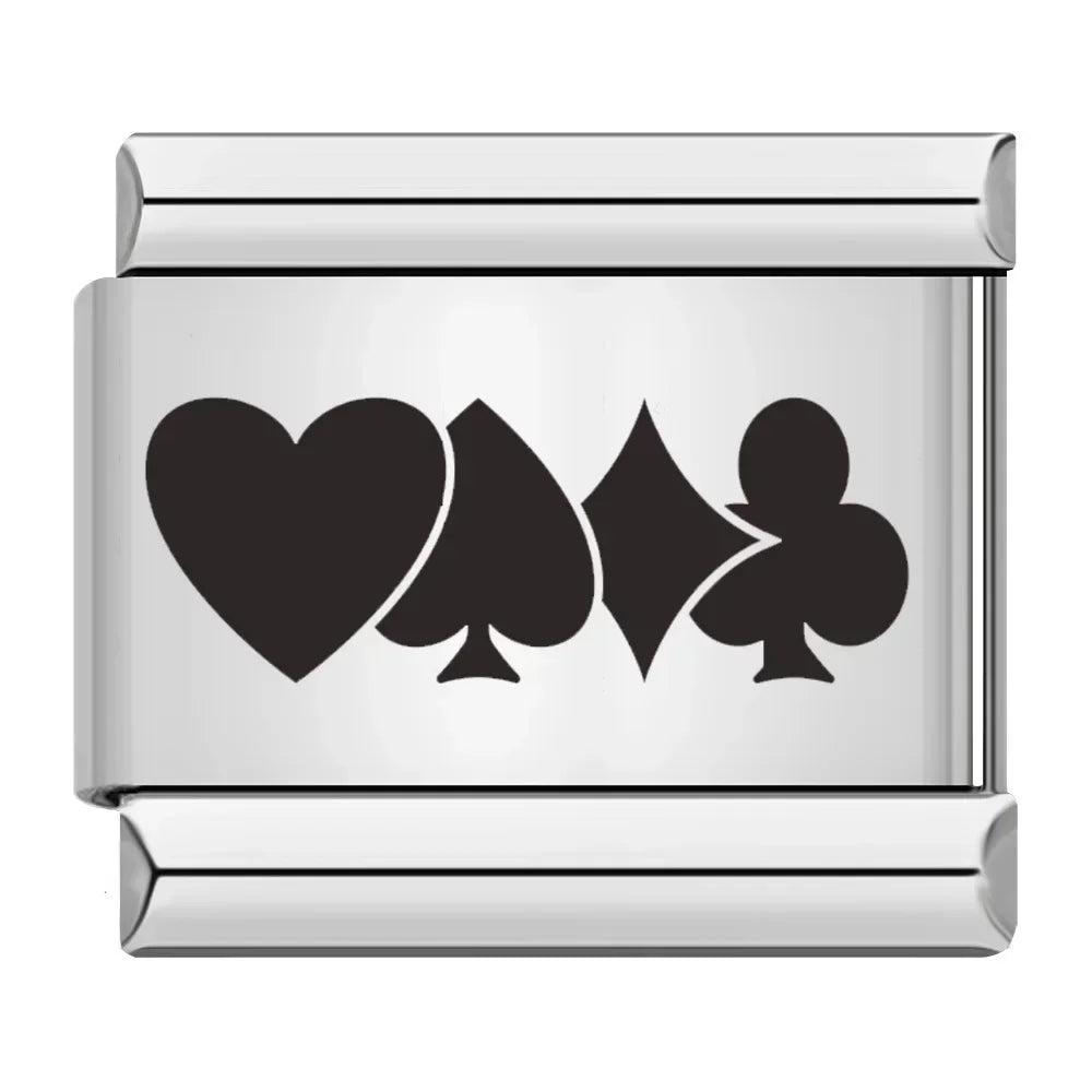Poker & Casino Charm Collection — 9mm Italian Bracelet