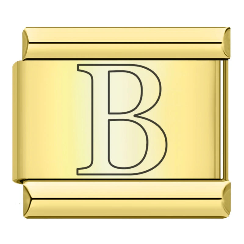 Gold Letter Charm Collection Vol. 2 — 9mm Italian Bracelet