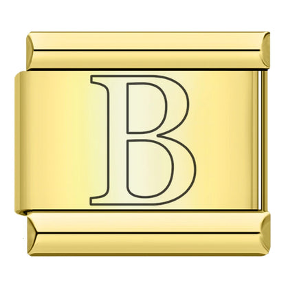 Gold Letter Charm Collection Vol. 2 — 9mm Italian Bracelet
