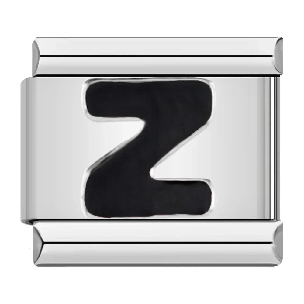 Black Letter Charm Collection — 9mm Italian Bracelet