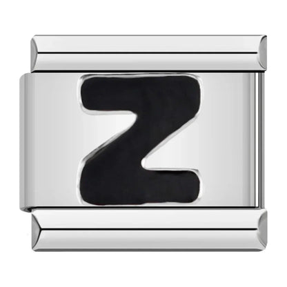 Black Letter Charm Collection — 9mm Italian Bracelet
