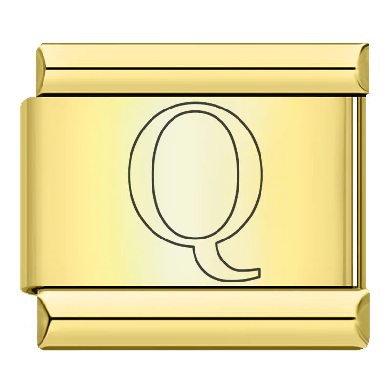 Gold Letter Charm Collection Vol. 2 — 9mm Italian Bracelet