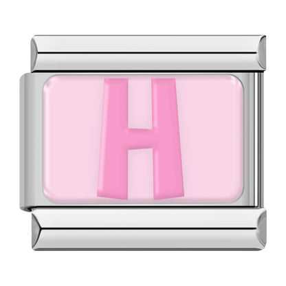 Pink Letter Charm Collection — 9mm Italian Bracelet