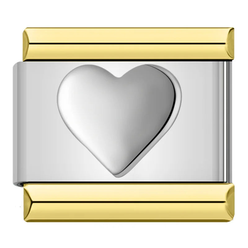 Letter Charm Collection Silver Gold — 9mm Italian Bracelet