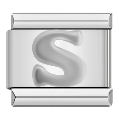 Silver Letter Charm Collection — 9mm Italian Bracelet