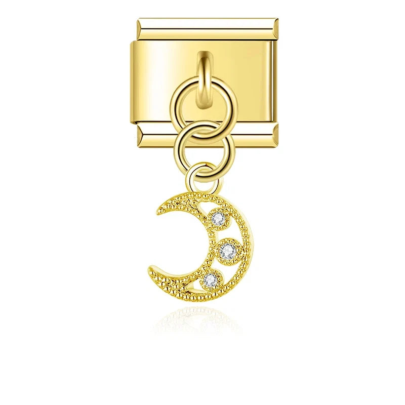 Charm Lune, Cadenas et Planète Dorés - DJ1560 NO 3