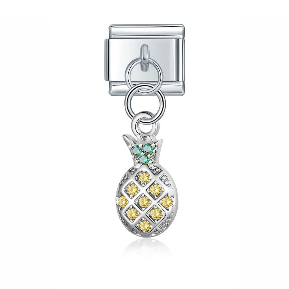 Mushroom & Fruit Charm Collection — 9mm Italian Bracelet