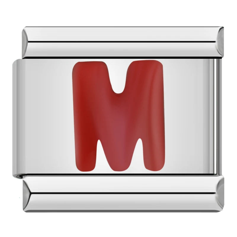 Red Letter Charm Collection — 9mm Italian Bracelet