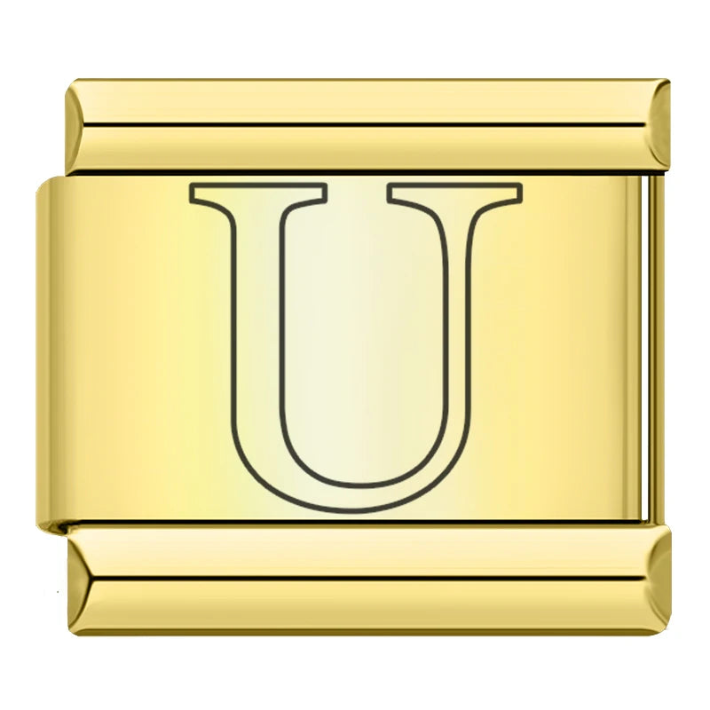 Gold Letter Charm Collection Vol. 2 — 9mm Italian Bracelet