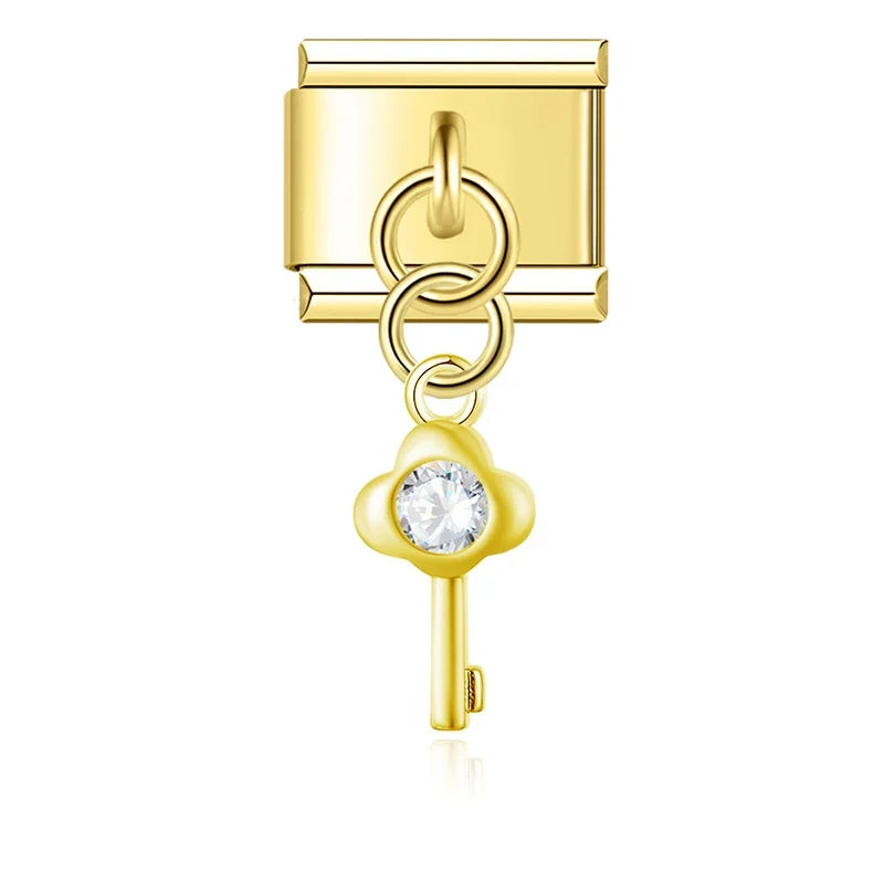 Charm Lune, Cadenas et Planète Dorés - DJ1560 NO 14