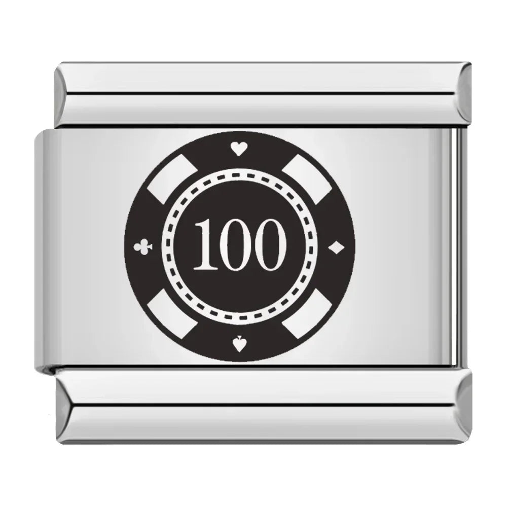 Poker & Casino Charm Collection — 9mm Italian Bracelet