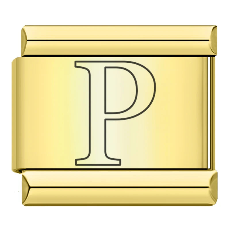 Gold Letter Charm Collection Vol. 2 — 9mm Italian Bracelet
