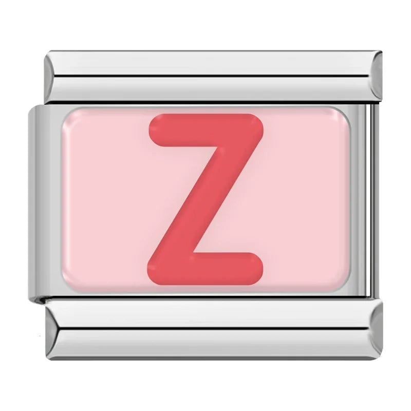 Red Colorful Letter Charm Collection — 9mm Italian Bracelet