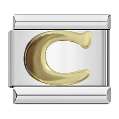 Silver & Gold Letter Charm Collection — 9mm Italian Bracelet