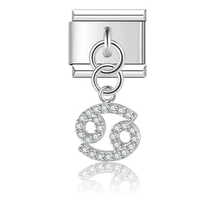 CZ Zodiac Dangle Charm Collection — 9mm Italian Bracelet