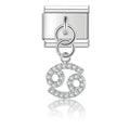 Charm pendentif Zodiaque Cancer Argenté et Cristaux — photo du produit