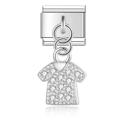 Heart & Lips CZ Charm Collection — 9mm Italian Bracelet