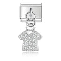 Charm pendentif T-shirt Argenté et Cristaux — photo du produit