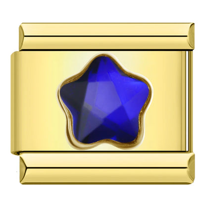 Gold Star CZ Charm Collection — 9mm Italian Bracelet