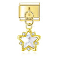 Charm pendentif Étoile Dorée et Cristal Blanc — photo du produit