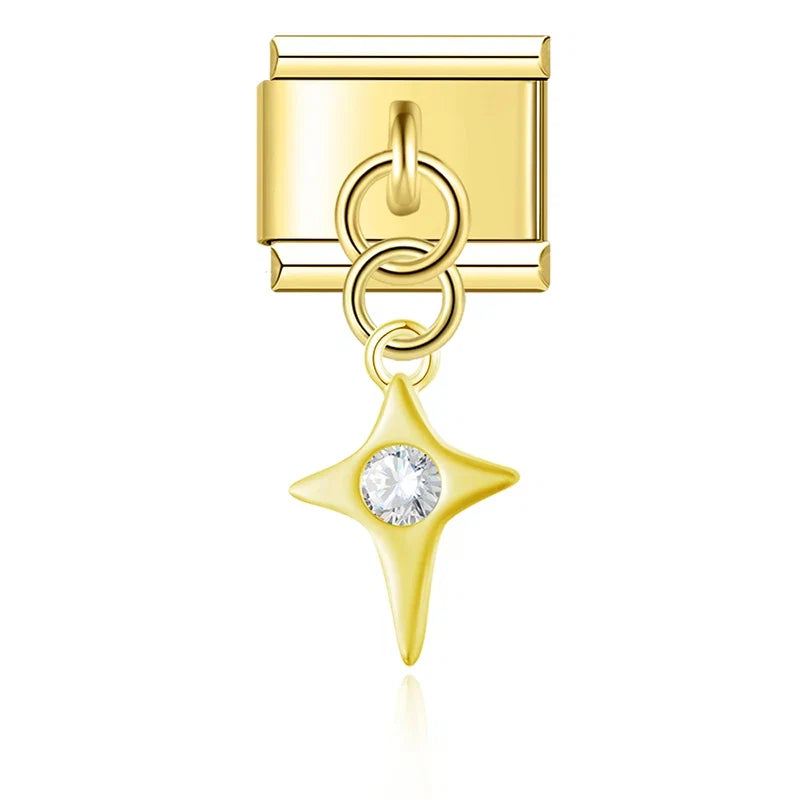 Charm Lune, Cadenas et Planète Dorés - DJ1560 NO 13