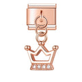 Charm pendentif Couronne Cuivrée et Cristaux — photo du produit