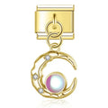 Charm pendentif Croissant Doré et Perle — photo du produit