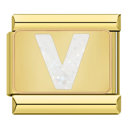 Gold Letter Charm Collection — 9mm Italian Bracelet
