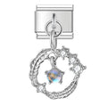 Charm pendentif Licorne Nacrée dans un Cœur Argenté — photo du produit