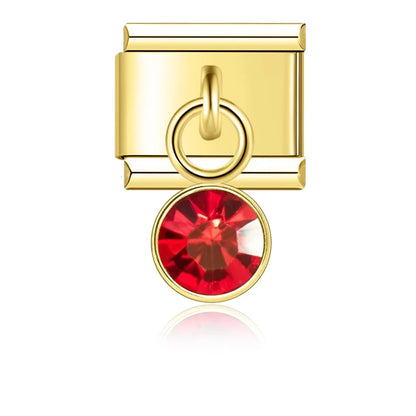 CZ Birthstone Charm Collection — 9mm Italian Bracelet