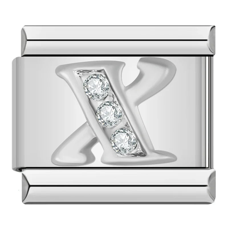 Silver Letter Charm Collection Vol. 2 — 9mm Italian Bracelet