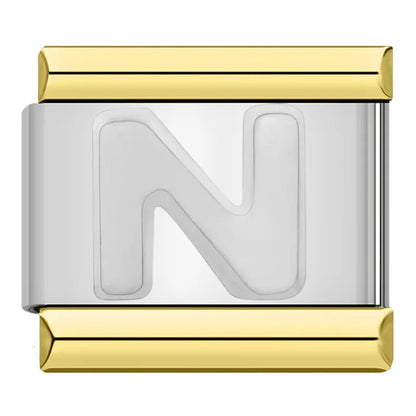 Letter Charm Collection Silver Gold — 9mm Italian Bracelet