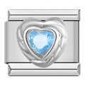 Charm Cœur Bleu Cerclé d’Argent — photo du produit