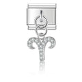 Charm pendentif Zodiaque Bélier Argenté et Cristaux — photo du produit