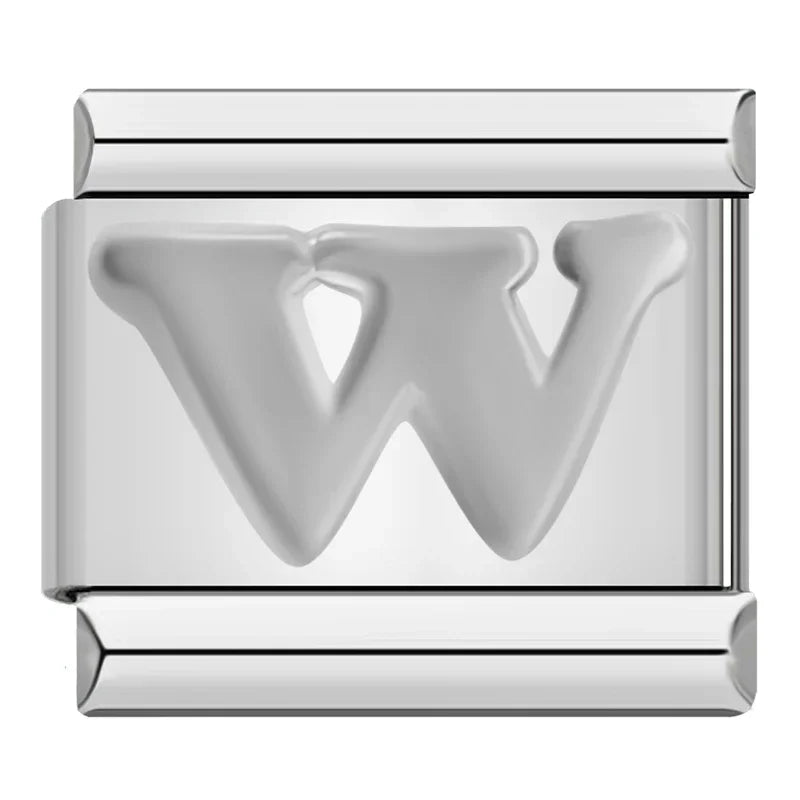 Silver Letter Charm Collection — 9mm Italian Bracelet