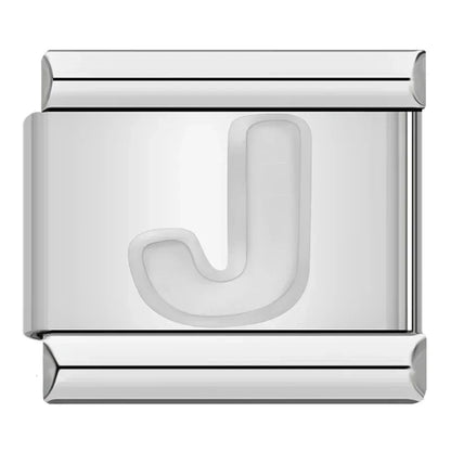 Silver Italic Letter Charm Collection — 9mm Italian Bracelet