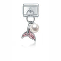 Charm pendentif Queue de Sirène Rose et Perle — photo du produit