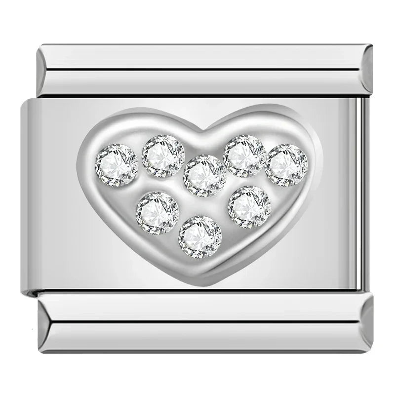 Crystal Heart Charm Collection — 9mm Italian Bracelet
